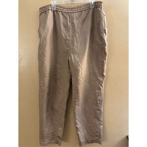 New Eva Brown Silk Pull On Lounge Pants Size Large